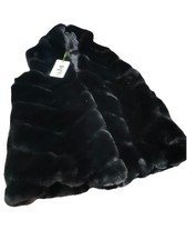 Black Faux Fur Gilet With Hood