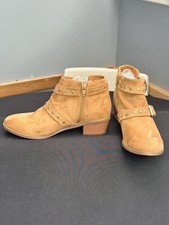 Peacocks Tan Suede Ankle Boots