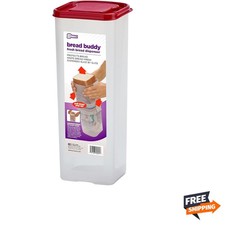Bread Buddy Bread Box – Keeps Bread Loaves Fresh - Red Lid, Pack of 1