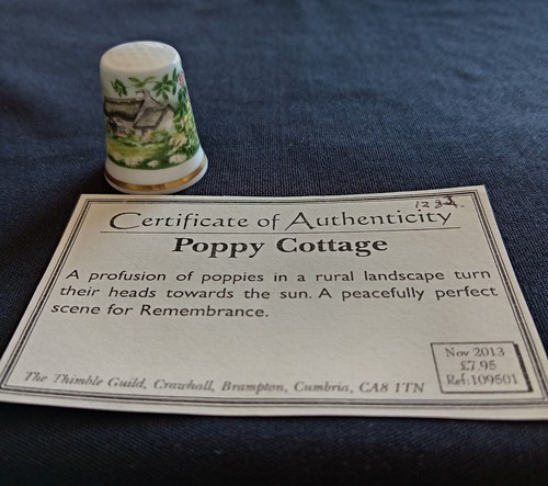 Poppy cottage thimble with - poppy,