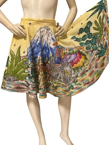 Vtg 1950s mexican circle skirt - vtg,