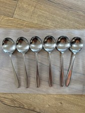 Walker & Hall Soup Spoon 6 Stainless Steel Cutlery Old Hall Campden style Spoons