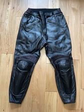DAINESE LADIES BLACK LEATHER BIKER TROUSERS WITH KNEE/SHIN CE ARMOUR 
