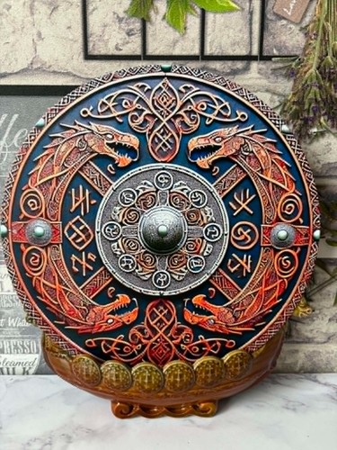 Viking dragon shield - dragon, aluminium