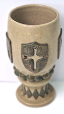 Large Vintage Studio Pottery Medieval Style Chalice, 20.5 cm Tall.