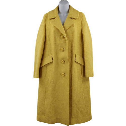 Mustard yellow tweed longline - mustard,