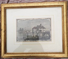 Antique Print. Bedford Old