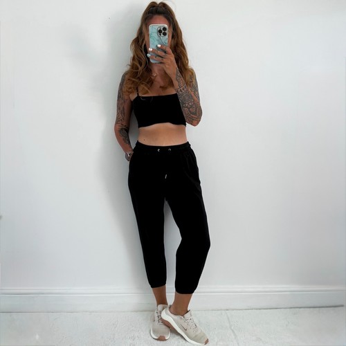 Ladies black cropped - black,