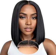 6X6 Bob Wig Human Hair 210% Density,Straight Bob Lace Front Wigs for Women,Brazi