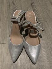 Size 5 New look Silver Court Shoes 
