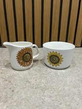 Vintage J & G Meakin Studio Pottery Small Creamer & Sugar Bowl 'Palma' Pattern 