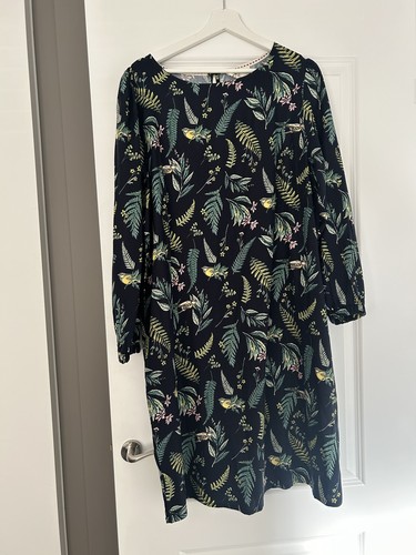 Autonomy dress navy with leaf - dress,