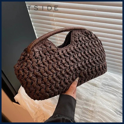 Weave straw shoulder bags - shoulder, for