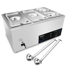  Commercial Bain Marie Electric Food Warmer -with Anti-Dry Burn & Reset Button 