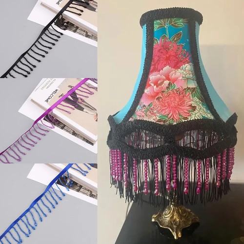 Crystal pendant beaded fringe - crystal,