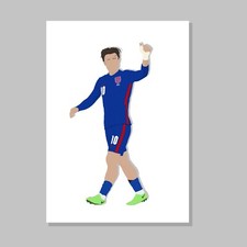 Jack Grealish England Euros Aston Villa FC Football Wall Print Poster Bedroom