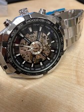 Winner Automatic Skeleton Stainless Steel Wristwatch Tachymeter - #3227