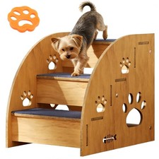 3 Steps Pet Ramp Wooden Dog