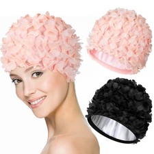 2 Pcs Lace Vintage Swim Cap