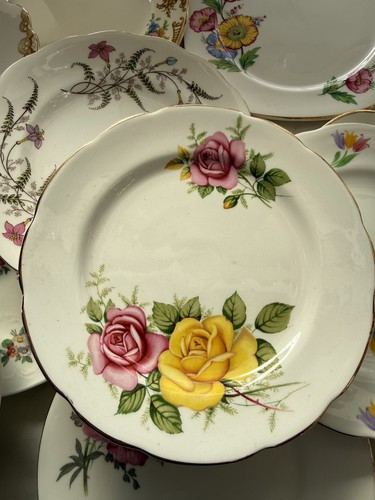 Vintage china side plates - side,