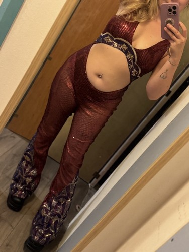 Burgundy sequin flare bodysuit - burgundy,