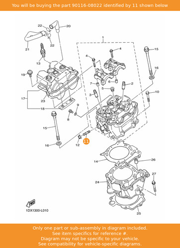 Yamaha bolt stud 90116 - yamaha, bolt,
