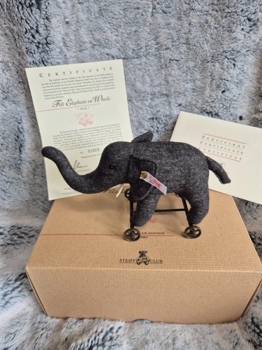 Steiff elephant wheels box - on,