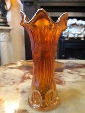  Antique Fenton  Amethyst Coloured Carnival Glass Vase Bobbled Effect     7.5" 