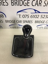 SEAT LEON FR. 2014. GEAR SELECTOR KNOB LEATHER RED STITCH GAITER. 5F2711113L. #3