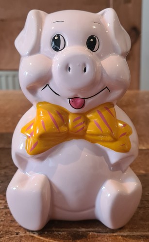 Vintage piggy bank happy - vintage,