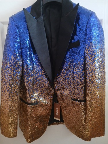 Stage dance sequin blue gold - stage,