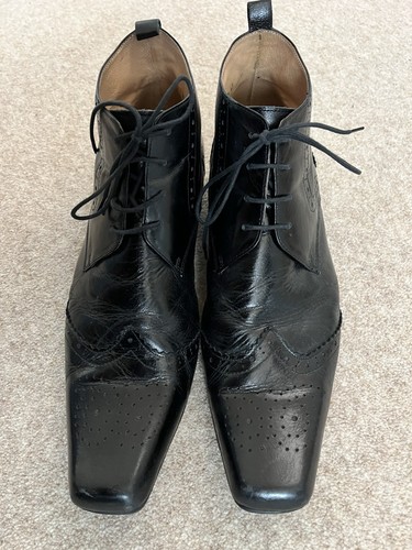 Skin black leather brogue - black,