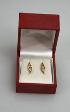 Ortak 9ct Yellow Gold Diamond Stud Earrings in Box - Thames Hospice
