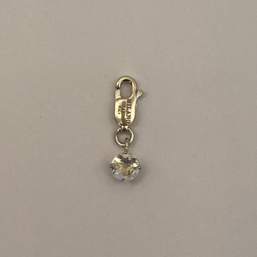 Sterling silver round gem - silver,