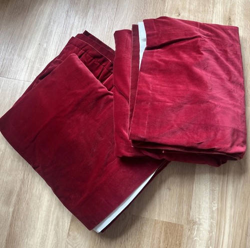 Vintage red velvet curtains - red,