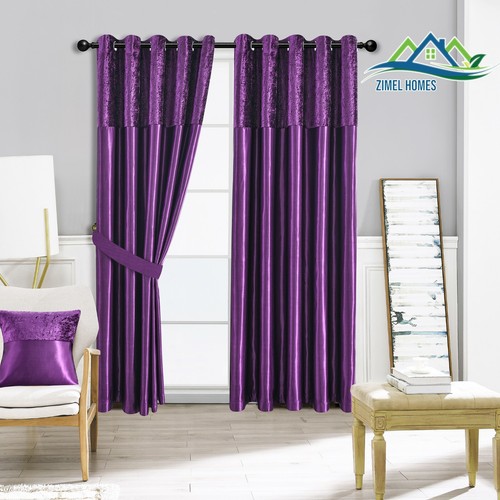 Crushed velvet band curtains - velvet,
