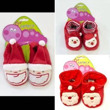 Baby Christmas Bootees, Slippers, Padders, Boots Santa Shoes 6 - 12 months
