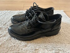 Lipsy black patent lace up shoes, size 4