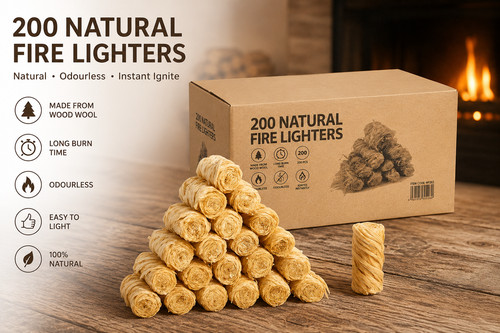 200 natural fire - lighters, wood