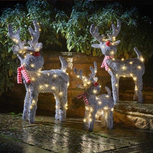 Sparkly rattan reindeer - rattan,