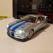 1:24 Nissan Skyline GT R R34 Alloy Diecast Car Model Collectible Kids Adults Ik