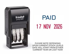 PAID DATE STAMP SELF INKING RUBBER DATER STAMP TRODAT 4850 76373 