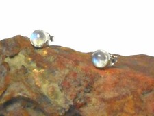 MOONSTONE   Sterling  Silver  925  Gemstone  Stud  Earrings  -  4 mm