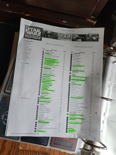 Star wars ccg hoth singles - wars,