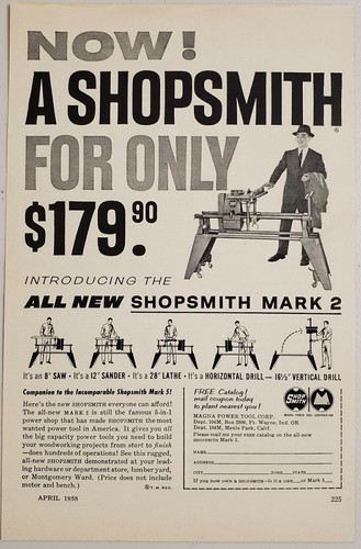 1958 print shopsmith - mark, 2