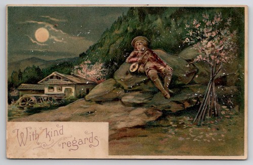 Greetings boy with mandolin - greetings,