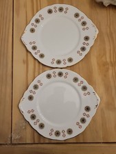 Vintage Gladston Cake Plates X2 Fine Bone China Staffordshire