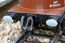Gauge 1, British Rail OVAL Buffer Heads (11.75 mm) and Stocks, FOUR, Grey resin