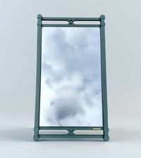 VINTAGE PIERRE VANDEL PARIS FRENCH GREEN METAL WALL HALL MANTEL MIRROR 1990’s