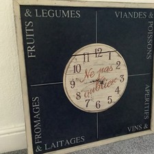Large Wall Clock Needs Repair to Face Only French Style